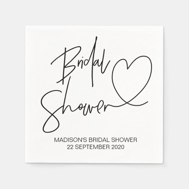 Custom Bridal Shower Party Decor Cocktail Napkins (Front)