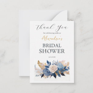 Custom Bridal Shower Rose bouquet Thank You  Card