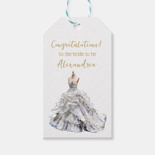 Custom Bridal Shower Wedding Dress Gift Tags