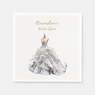 Custom Bridal Shower Wedding Dress  Napkin
