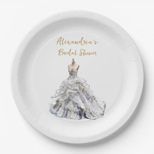Custom Bridal Shower Wedding Dress  Paper Plate