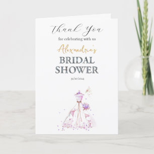 Custom Bridal Shower Wedding dress Thank you Card