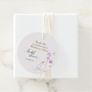 Custom Bridal Shower Wedding dress Thank you Favour Tags