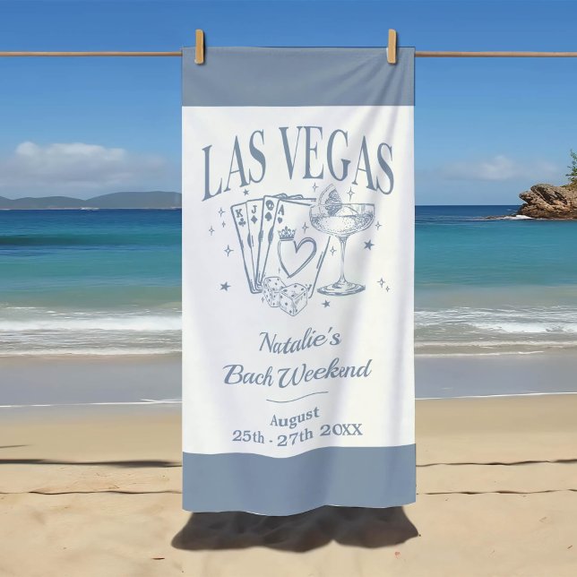 Custom Bride and Bridesmaid Las Vegas Bachelorette Beach Towel (Creator Uploaded)