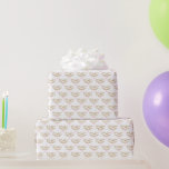 Custom Bride and Groom Wedding Pastel Pink Hearts Wrapping Paper<br><div class="desc">The design features personalised touches, like the bride's and groom's names along with their engagement, wedding, or anniversary date. These details are beautifully showcased in warm golden tones, complemented by vintage-inspired pastels and white hearts, giving it a classy and timeless vibe. Everything is arranged in a graceful heart-shaped pattern, creating...</div>