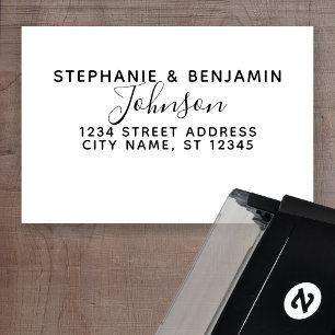 Custom Bride Groom and Return Address Self-inking Stamp