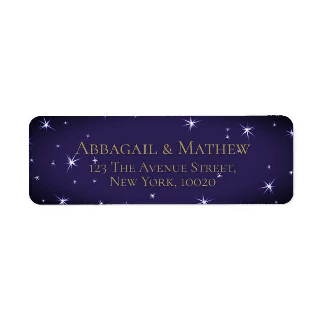 Custom Bride & Groom. Night Stars. Gold Typography (Front)