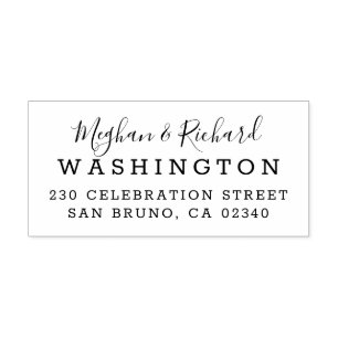 Custom Bride & Groom Wedding Return Address Rubber Stamp