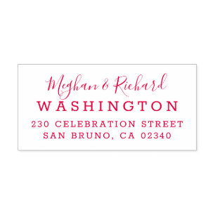 Custom Bride & Groom Wedding Return Address Self-inking Stamp