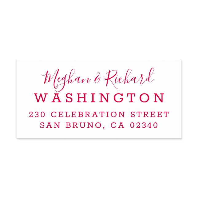 Custom Bride & Groom Wedding Return Address Self-inking Stamp (Design)