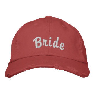 Custom Bride Hat - Distressed Embroidered Cap
