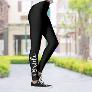 Custom Bride Leggings with Monogram Custom Colou