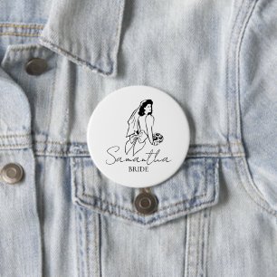 Custom Bride Name Gift  7.5 Cm Round Badge