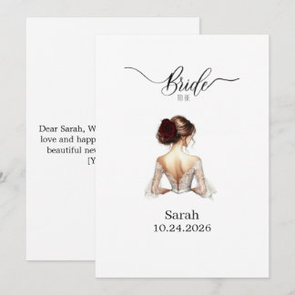 Custom Bride To Be Burgundy Rose Bridal Shower Car Invitation