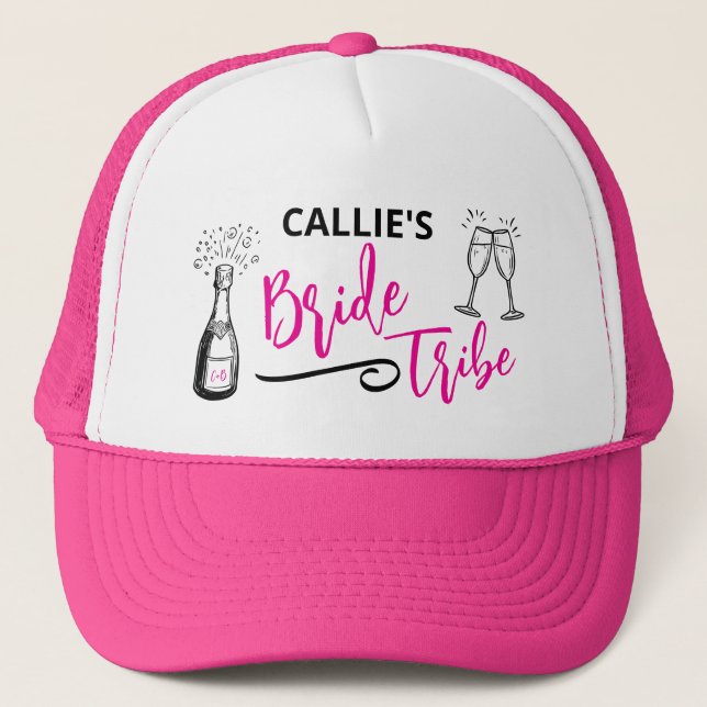 Custom Bride Tribe Bachelorette Party  Trucker Hat (Front)