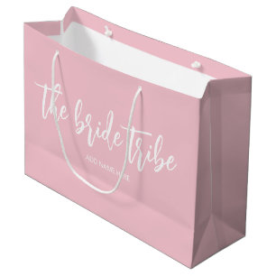 Custom Bride Tribe Blush Pink Wedding Large Gift Bag