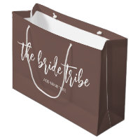 Custom Bride Tribe Cocoa Brown Wedding 