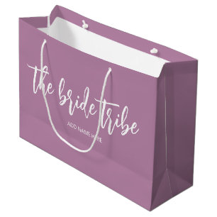 Custom Bride Tribe Mauve Wedding Large Gift Bag