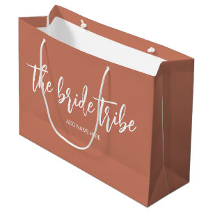 Custom Bride Tribe Terracotta Wedding Large Gift Bag