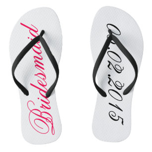 Custom Bridesmaid add your own wedding date gift Jandals