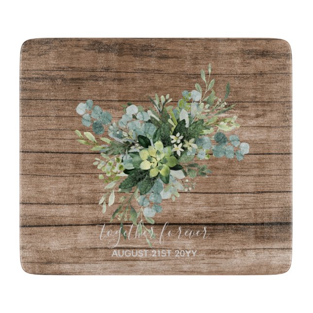 Custom Bridesmaid Bridal Party Gifts Greenery  Cutting Board (Front)