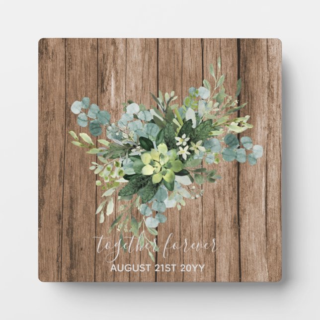 Custom Bridesmaid Bridal Party Gifts Greenery  Plaque (Front)