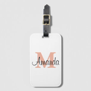 Custom Bridesmaid Gift Minimalist Monogram Name Luggage Tag