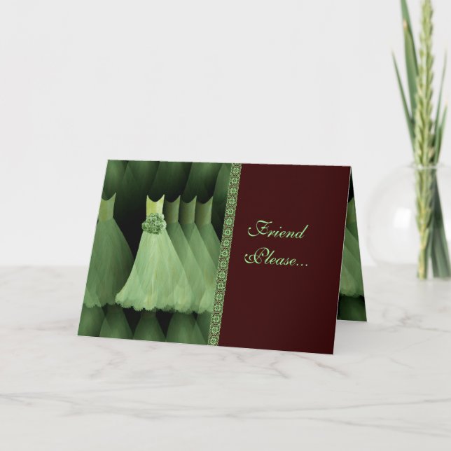 Custom Bridesmaid Invitation MINT Gowns CHOCOLATE (Front)