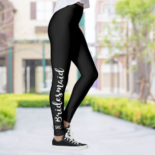 Custom Bridesmaid Leggings Monogram   Custom Colou