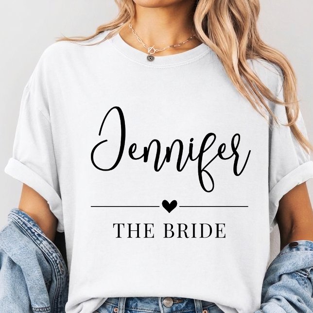 Custom bridesmaid name shirt, Bachelorette Party T-Shirt (custom script bridesmaid shirt, personalized bachelorette outfit shirt, bridal party outfit shirt)