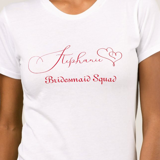 Custom Bridesmaid Squad Modern Minimalist Script T-Shirt (Creator Uploaded)