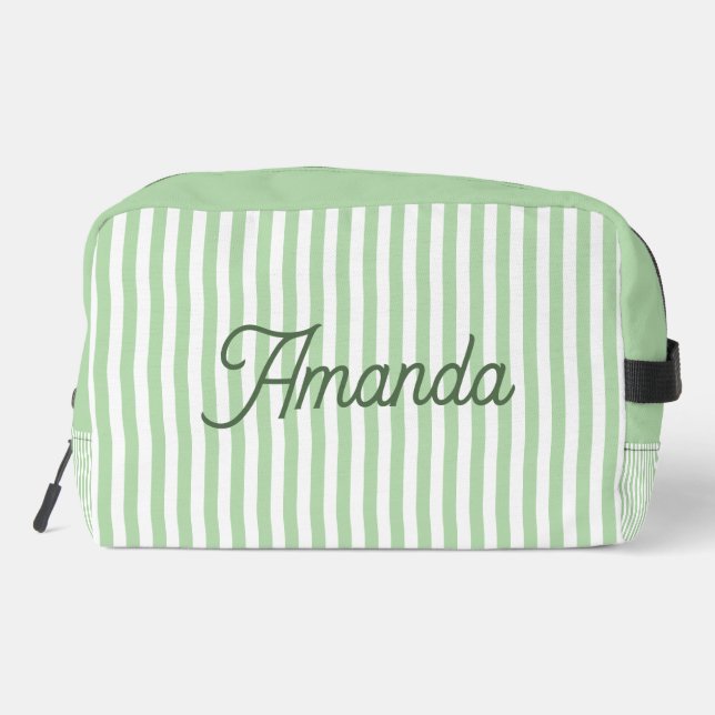 Custom Bridesmaid Striped Cosmetic Bag (Back)