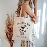 Custom Bridesmaid Tote Bag Bachelorette Party Gift<br><div class="desc">Celebrate your special day with this Custom Bridesmaid Tote Bag, perfect for your bridal party! Designed for bachelorette parties, weddings, and The Bach Club celebrations, this tote is both stylish and practical. Customise it with your bridesmaids’ names for a personalised matching bridesmaid gift they’ll cherish long after the big day....</div>