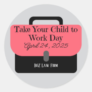 Custom Briefcase Bring Your Child to Work 2025 Classic Round Sticker