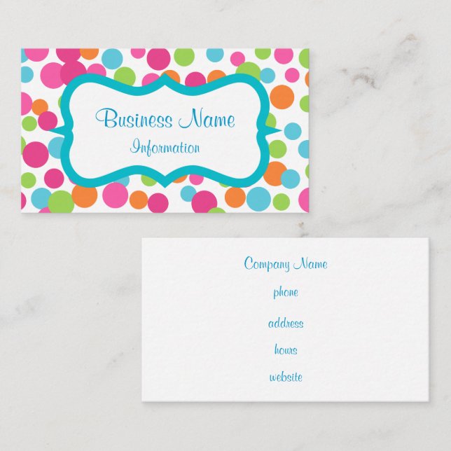 Custom Bright Candy Dots Business Cards (Front/Back)