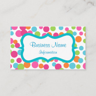 Custom Bright Candy Dots Business Cards