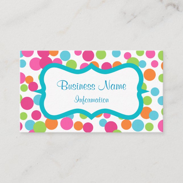 Custom Bright Candy Dots Business Cards (Front)