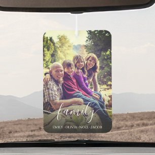 Custom Bright Filter Family Photo Modern Script Car Air Freshener