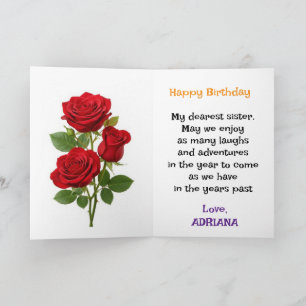 Custom Bright floral Happy Birthday Sister Card