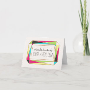 Custom Bright Gem Thank You Card