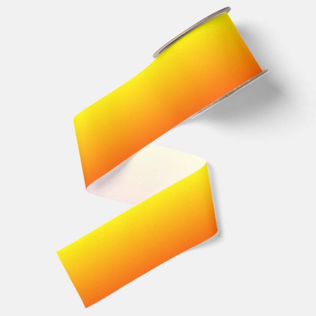 Custom Bright Orange Ombre Grosgrain Ribbon (Front+Back)