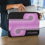 Custom Bright Pink Pastel Violet Retro Art Pattern Laptop Sleeve<br><div class="desc">If you are looking for a laptop sleeve that can protect your laptop and show off your style, you might want to check out this customisable laptop sleeve. This sleeve features a beautiful contemporary dark bright, medium, and light pink, and pastel violet coloured geometric circles and lines pattern on a...</div>
