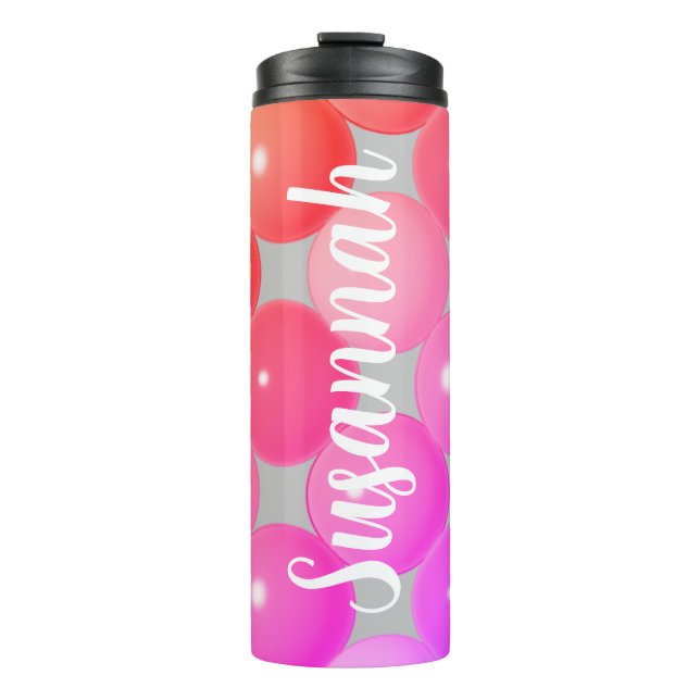 Custom Bright Pink Tumbler Mug Gift for Her (Front)