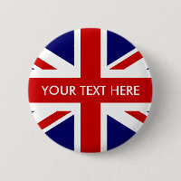 Custom British Union Jack badge pin buttons