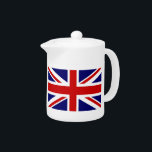 Custom British UNION JACK flag tea pots<br><div class="desc">Custom British UNION JACK flag tea pots.
English pride design. Personalise with name or funny quote.
UK United Kingdom GB Great Britain England.</div>