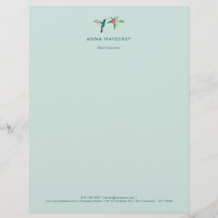 Custom Broad-billed Hummingbird Letterhead