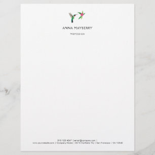 Custom Broad-tailed Hummingbird  Letterhead
