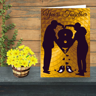 Custom Bronze 8th Wedding Anniversary Card Couple