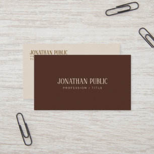 Custom Brown & Beige Template Luxe Premium Thick Business Card