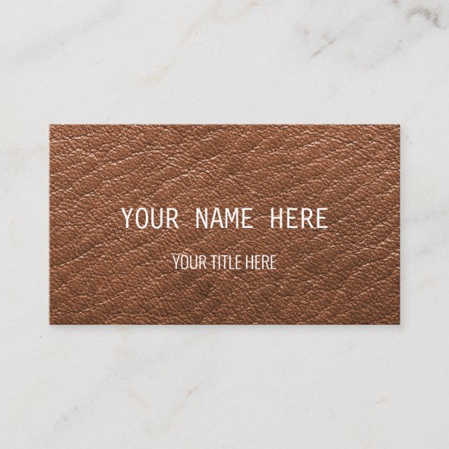 Custom Brown Leather Design | Business Card (Front)